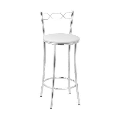 Kit 2 Banquetas Cromadas Espuma D15 Treparoni Branco