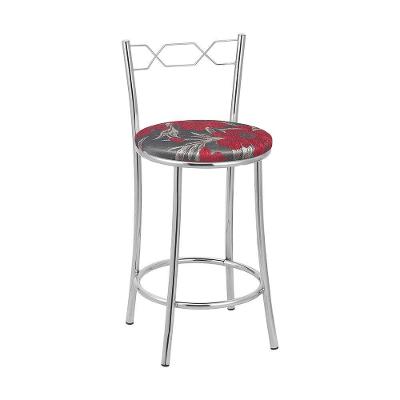 Kit 2 Banquetas Cromadas Assento Espuma D15 Vermelho