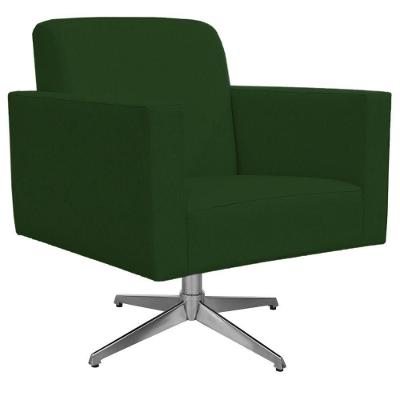 Poltrona Com Base Giratória Suede Verde Musgo