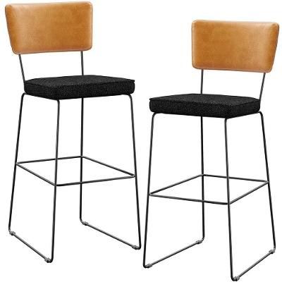 Kit 02 Banquetas Altas Whisky Linho Chumbo
