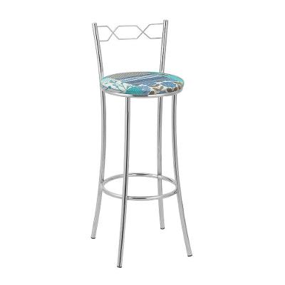 Kit 2 Banquetas Cromadas Espuma D15 Treparoni Azul