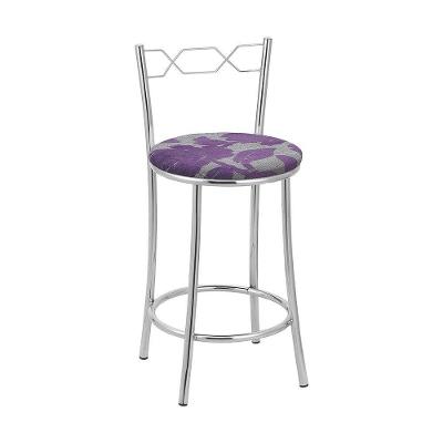 Kit 2 Banquetas Cromadas Assento Espuma D15 Treparoni Roxo