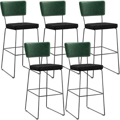 Kit 05 Banquetas Altas Allana L02 Verde Musgo Chumbo