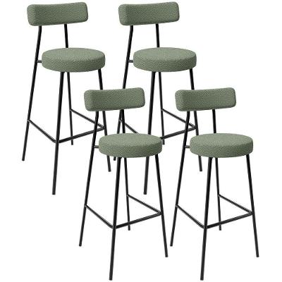 Kit 04 Banquetas Alta Bar Cozinha Sala De Jantar Estrutura Em Aço Milão L02 Bouclê Oliva