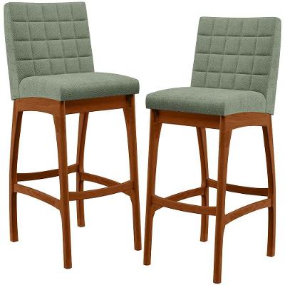 Kit 02 Banquetas Alta Para Cozinha Sala De Jantar Fixa Mila B04 Bouclê Oliva