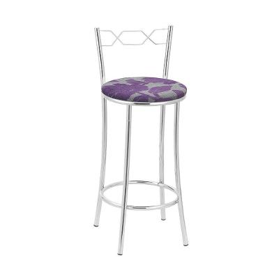 Kit 2 Banquetas Cromadas Assento Espuma D15 Treparoni Roxo