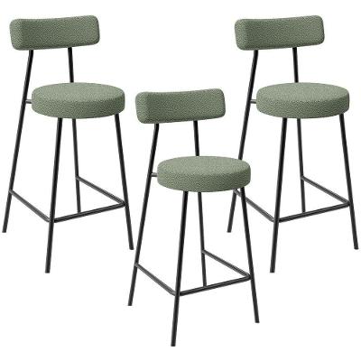 Kit 03 Banquetas Baixa Para Cozinha Sala De Jantar Bar Bancada Milão L02 Bouclê Oliva