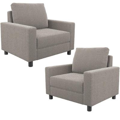 Kit 02 Poltronas Decorativa Malta L02 Bouclê Bege
