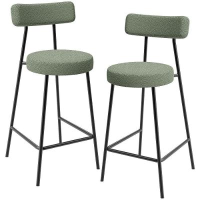 Kit 02 Banquetas Baixa Para Cozinha Sala De Jantar Bar Bancada Milão L02 Bouclê Oliva