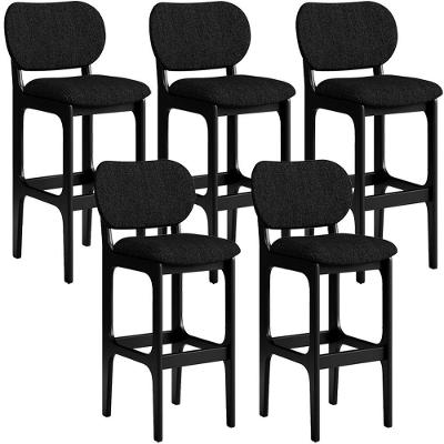 Kit 5 Banquetas Alta Cozinha Betta L02 Preto Chumbo
