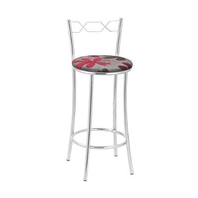 Kit 2 Banquetas Cromadas Espuma D15 Treparoni Vermelho