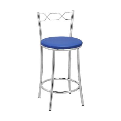 Kit 2 Banquetas Cromadas Assento Espuma D15 Treparoni Azul