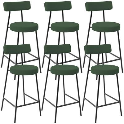Kit 06 Banquetas Baixa Bar Cozinha Sala De Jantar Milão L02 Suede Verde Musgo - Lyam Decor