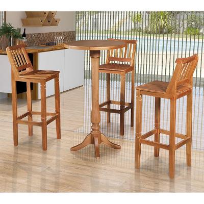 Conjunto Bistrô Mesa Com 3 Banquetas Confort Ripada Castanha - Marrom