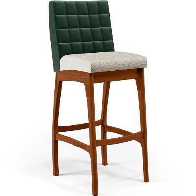 Banqueta Alta Cozinha Mila B04 Facto Verde Musgo Champagne