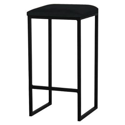 Banqueta Billie Base Preta Veludo Preto Gran Belo