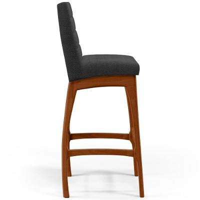 Banqueta Alta Para Cozinha Sala De Jantar Fixa Mila L02 Bouclê Preto - Lyam Decor