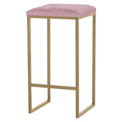 Banqueta Billie Base Gold Veludo Rosê Gran Belo