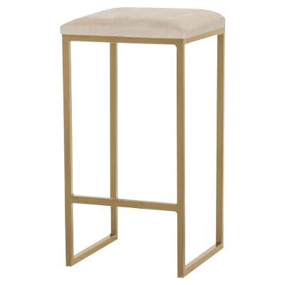 Banqueta Billie Base Gold Veludo Bege Gran Belo