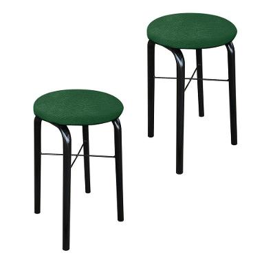 Kit 02 Banquetas Baixa Manu Suede Verde