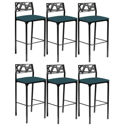 Kit 6 Banquetas Luiza Azul Turquesa-gat Magazine