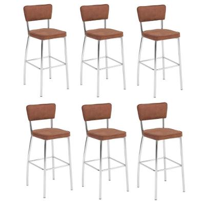 Kit 6 Banquetas Haidê Gourmet Para Bancada Facto Fendi