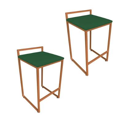 Conjunto 02 Banquetas Pietra Suede Verde