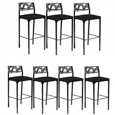 Kit 7 Banquetas Luiza Corino Preto