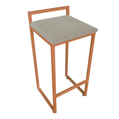 Conjunto 02 Banquetas Pietra Suede Marrom Rato