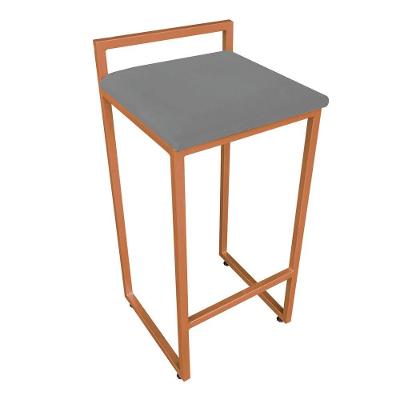 Conjunto 02 Banquetas Pietra Suede Grafite