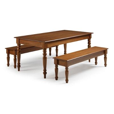 Conjunto de Mesa com 2 Bancos M5917 Imbuia Verniz