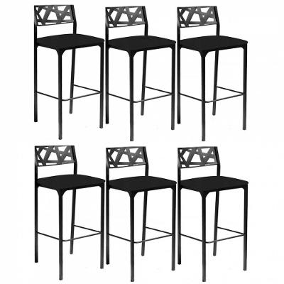 Kit 6 Banquetas Luiza Corino Preto gat Magazine