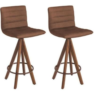 Kit 2 Banquetas Gourmet Giratoria Julia-Assento Marrom
