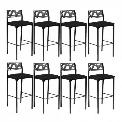 Kit 8 Banquetas Luiza Corino Preto