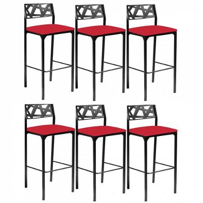 Kit 6 Banquetas Luiza Corino Vermelho