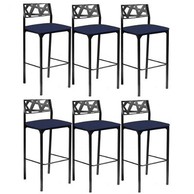 Kit 6 Banquetas Luiza Azul Marinho-gat Magazine