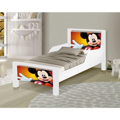 Mini Cama Infantil Mickey Adesivada Com Colchão Branco