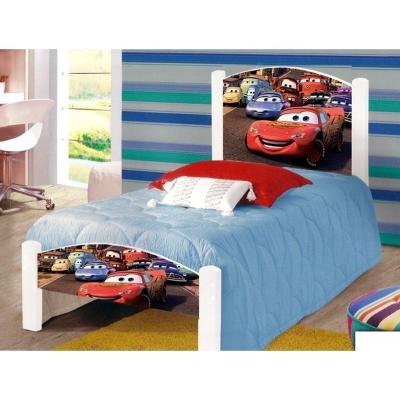 Cama Infantil Solteiro Carros Colchão Branco