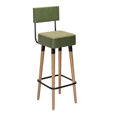 Kit 02 Banquetas Alta Corano Verde Pés Palito