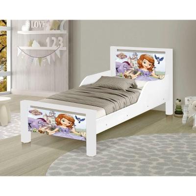 Mini Cama Infantil Princesa Sofia Adesivada+Colchão Branco