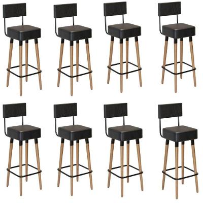 Kit 8 Banquetas Barcelona Decor-assento Preto