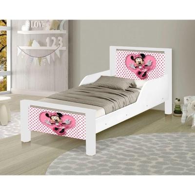 Mini Cama Infantil Ratinha Adesivada Com Colchão Branco