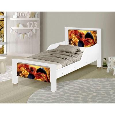 Mini Cama Infantil Spider Adesivada Com Colchão Branco