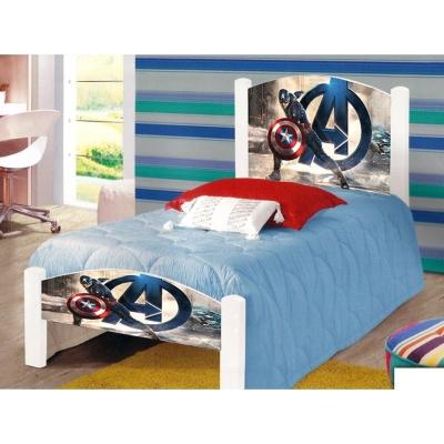 Cama Solteiro Infantil Super Herói Colchão Branco