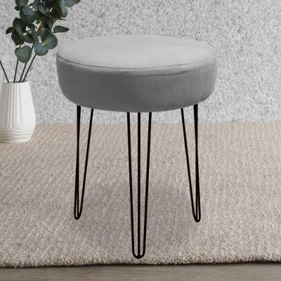 Kit 08 Banqueta Alta Julia Industrial 55cm Ferro Preto Sintético Cinza - Ahazzo Móveis