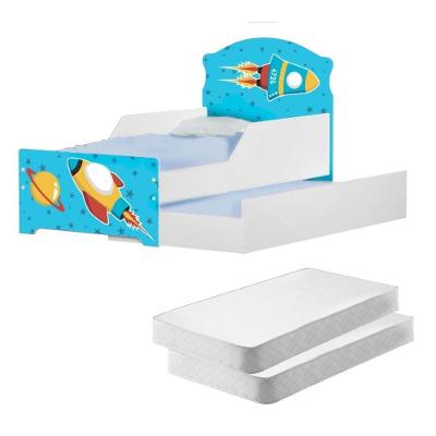 Mini Cama Infantil Com Auxiliar Pop Foguete Com Colchões