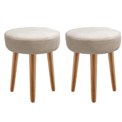 Kit 02 Banqueta Alta Julia Industrial 55cm Pé Palito Caramelo Sintético Bege - Ahazzo Móveis