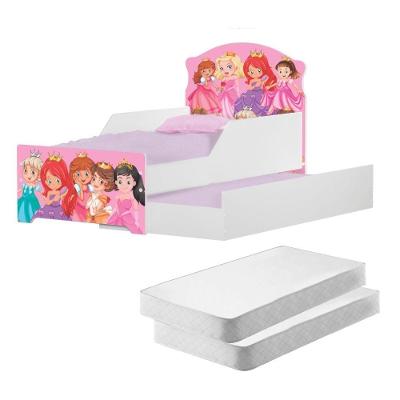 Mini Cama Infantil Com Auxiliar Pop Princess Com Colchões