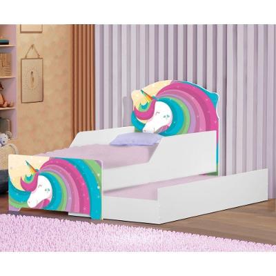 Mini Cama Infantil Com Auxiliar Pop Lindo Unicórnio