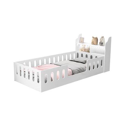 Cama De Criança Helo Solteiro C/ Colchão + Nicho + Led E Lousa Mágica Branca Branco
